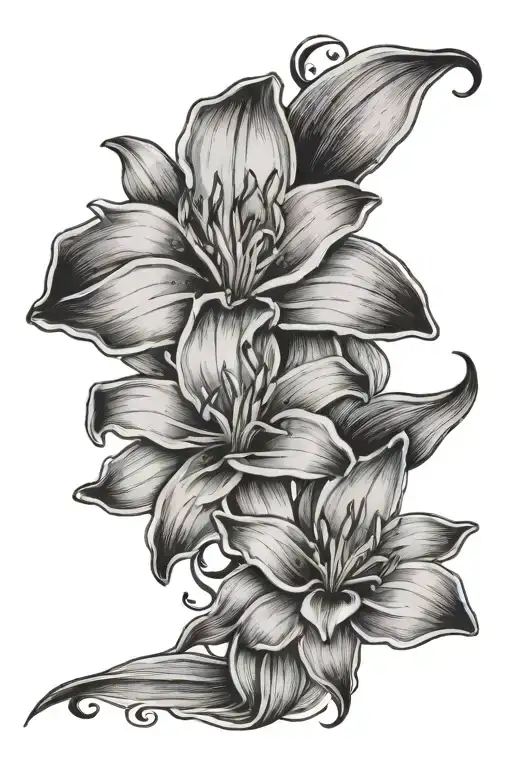 Paw Print And Lily Flower