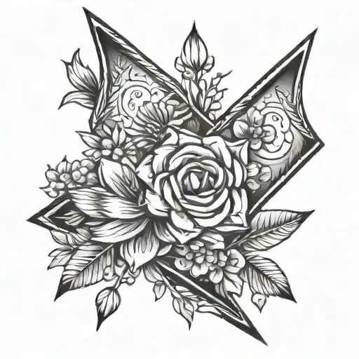 Simple Bohemian Arrow Dog Paw Flowered With Symbols Moral Strength Friendship Patience Kindness