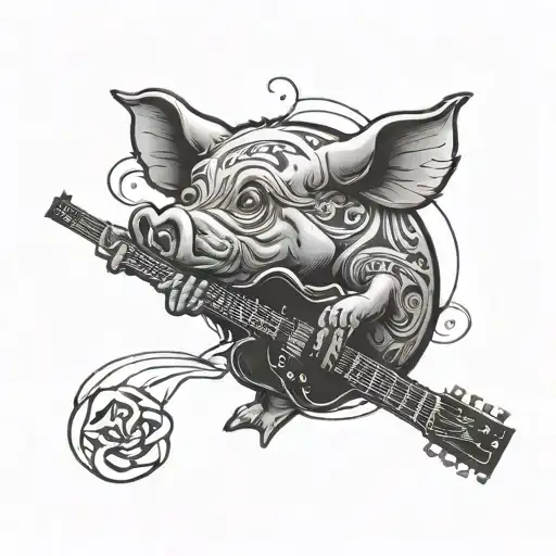 Electric Guitar And A Pig