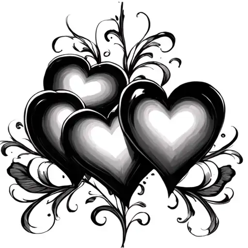 3 Hearts To Represent My Children Mathis Lyoris Lyhana