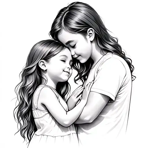 Son And Daughter Cuddling