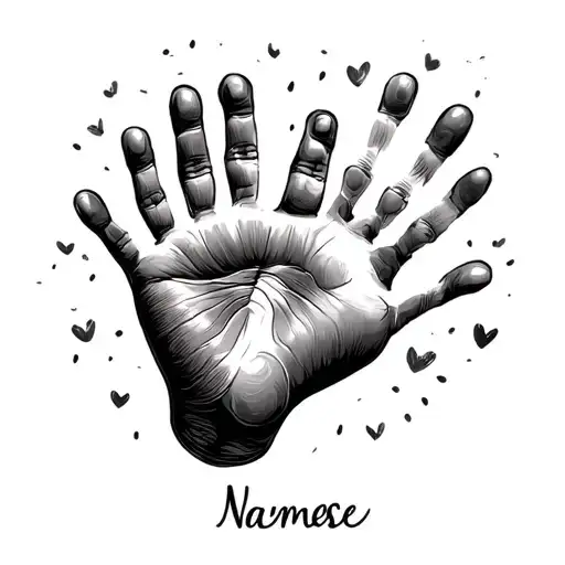 Baby Foot And Hand Print With Name