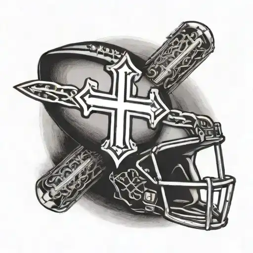 American Football With A Cross In The Middle And Says Believe