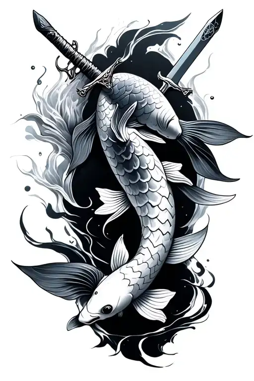 Koi Fish And Swords