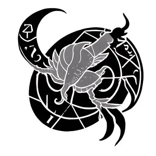 Cancer Zodiac Plus Geometric Design