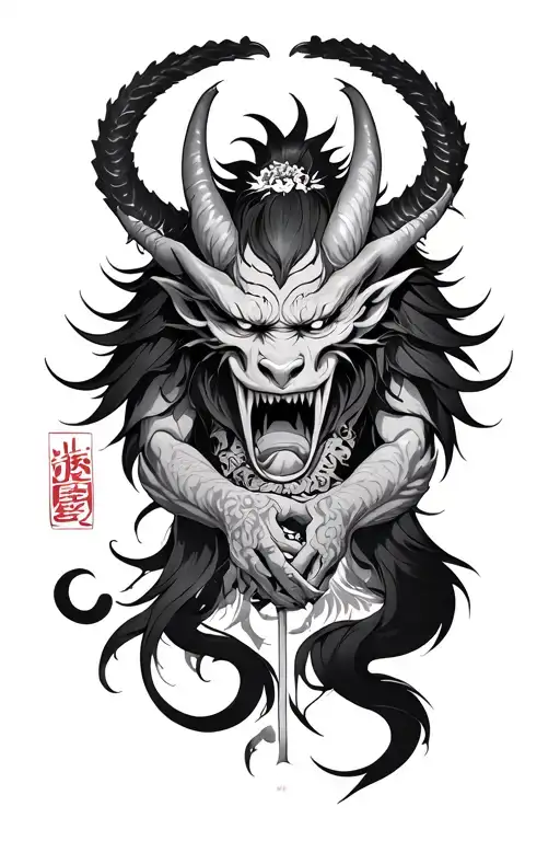 Demon Based On The Style Of Utagawa Yoshitsuya