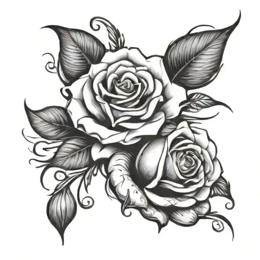 Rose Combined With Music Note