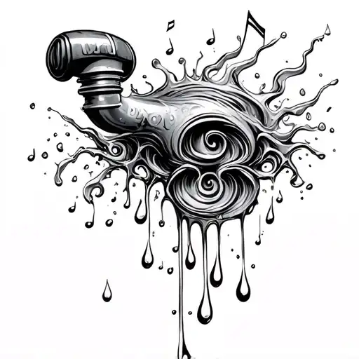 Water Spigot Dripping Out Music In Drops