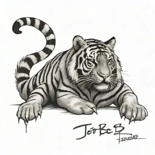 Tiger And Letter B