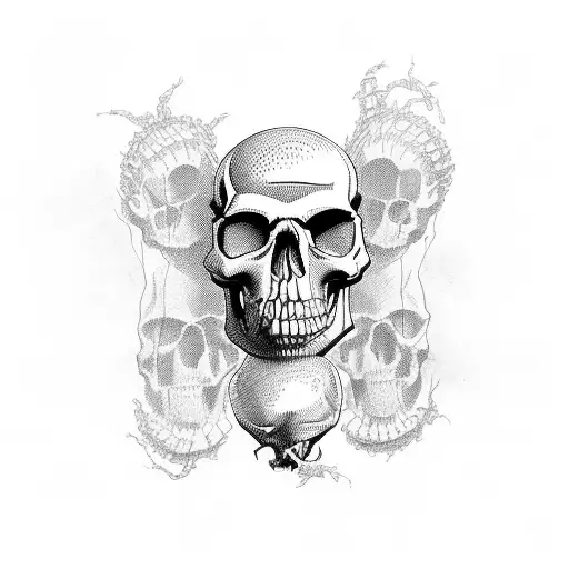 Rider On A Motorcycle Jumping Over A Skull