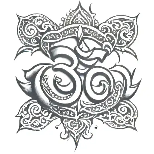 Om Symbol Intertwined With Word Chand