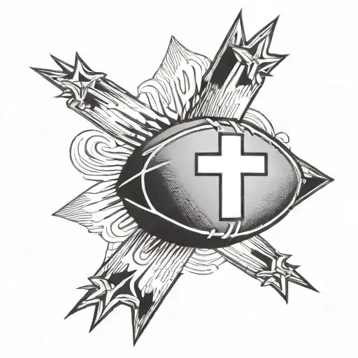 Football With A Cross In The Middle