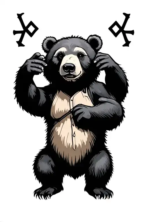 Bear Rune Cubs Playing