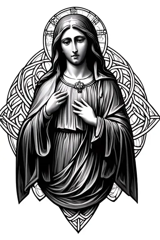 Virgin Mary Celtic Knot Design Incorporating
