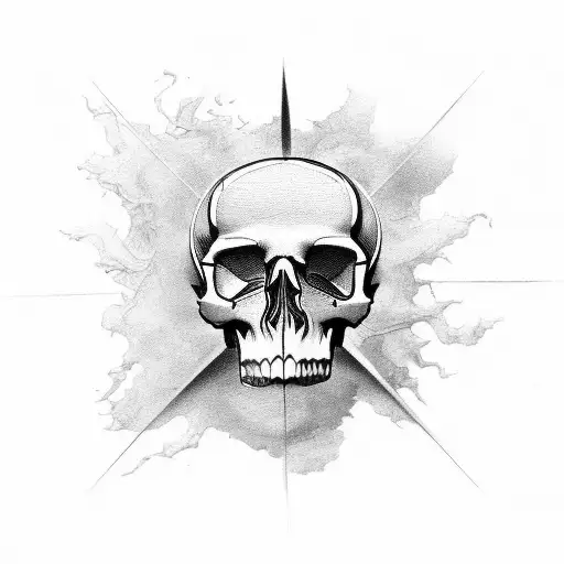 Rider On A Motorcycle Jumping Over A Skull