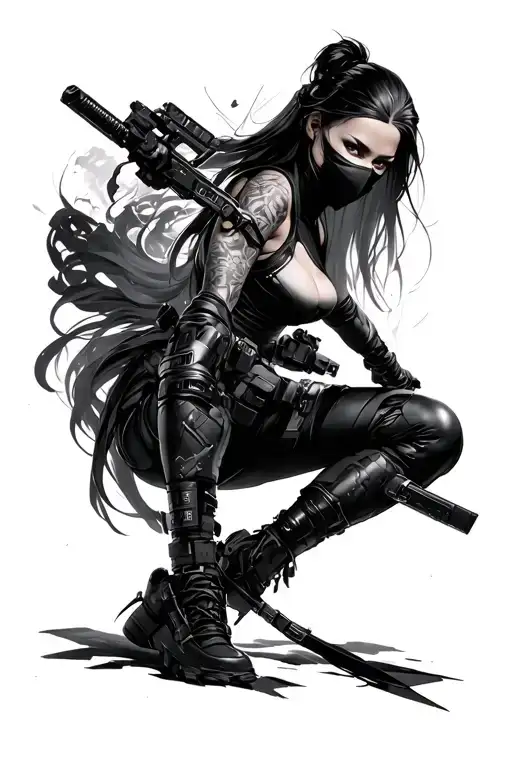 Hot Female Ninja Cyberpunk