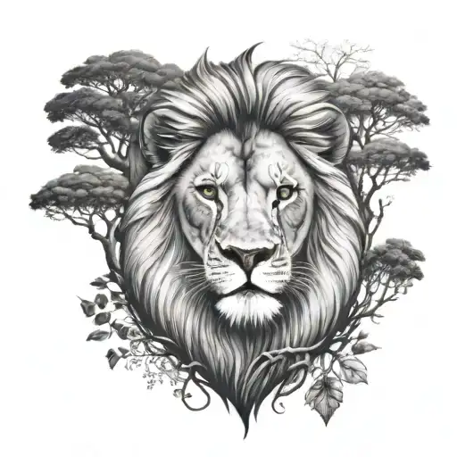 Family Tree And Lion