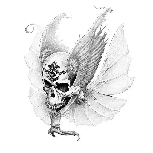 Gothic Deathmoth Lines Black