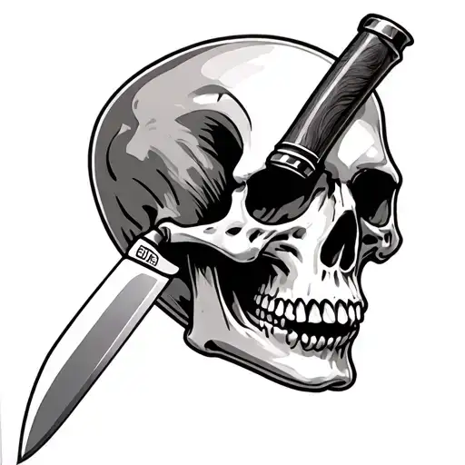 Knifes In Skull
