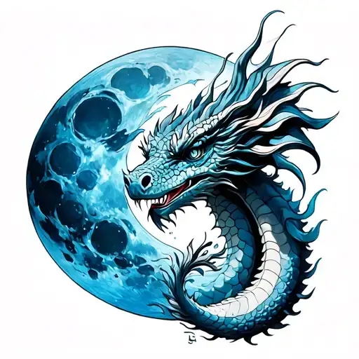 Water Dragon And Blue Moon