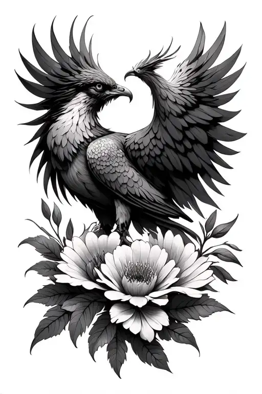 Phoenix With May And January Birth Flower