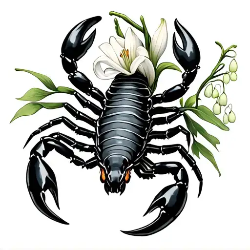 Scorpion With Lily Of The Valley Flower