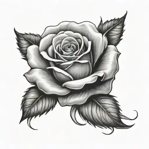 Black And White Rose Wrist Tattoo With The Name Of The Beloved In The Heart
