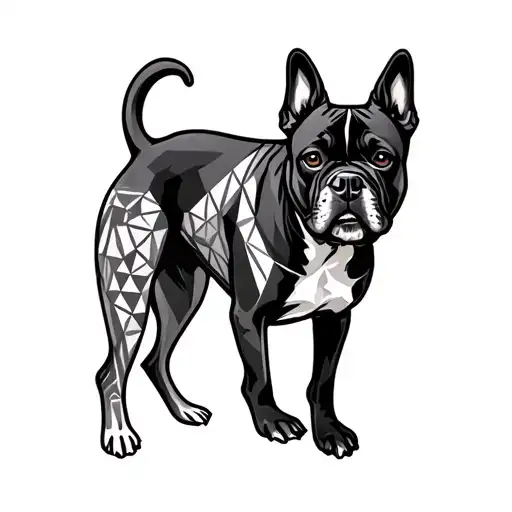 Dog Ivil And Leg With Geometry