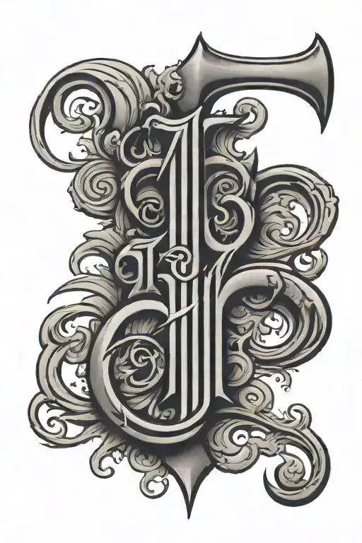 713 In Old English Font Vertical Over Texas