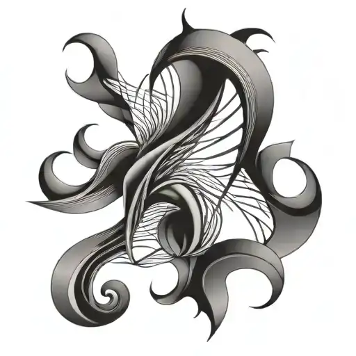A Black-grey Tattoo Of A Mesmerizing Abstract Design Inspired By The Curves Of A Booty