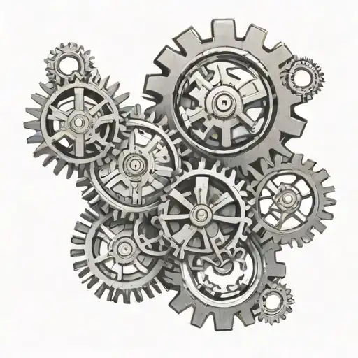 Gear And Clock Gears Intertwined