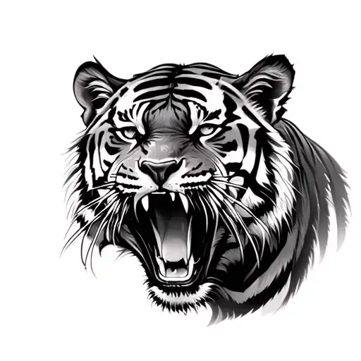Create Tatto Of Tiger Roaring