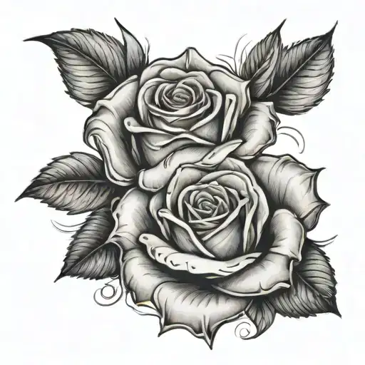 A Tattoo Of A Rose Made Out Of Fragrances Bottles