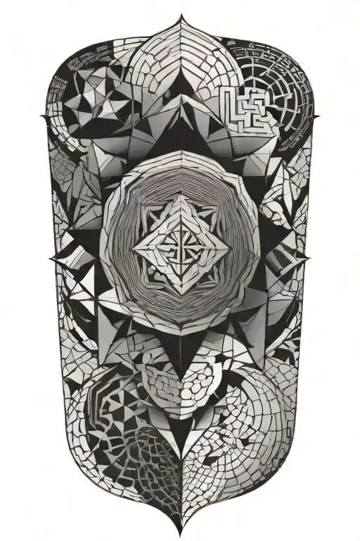 Simple Geometry Patterns Tattoo