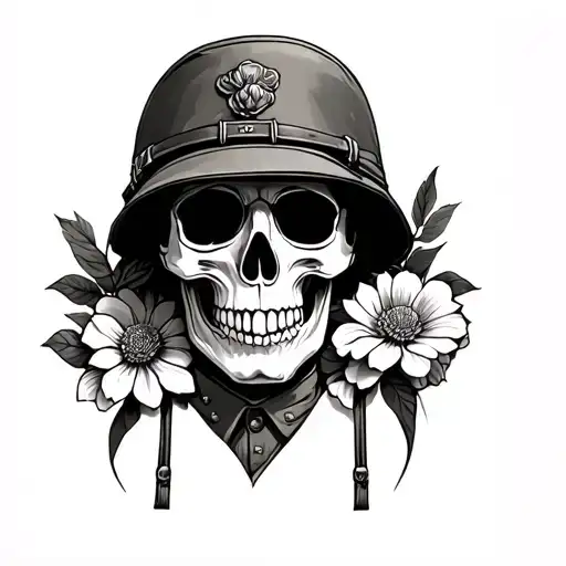 Australian Ww1 Soldier Skull Day Of The Dead Style