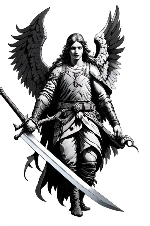 Soldier Angel Holding A Sword