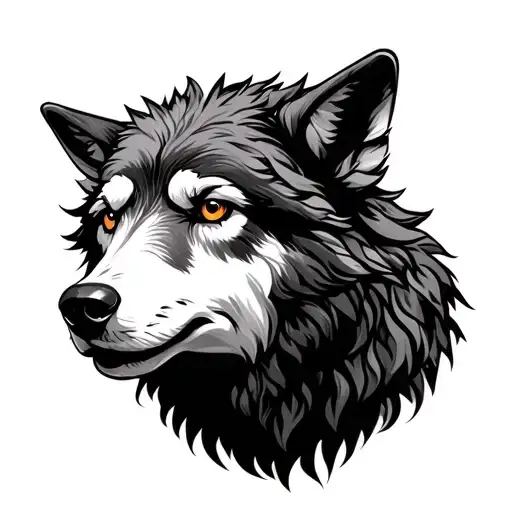 Viking Style Wolf With The Eyes Of A Sheep