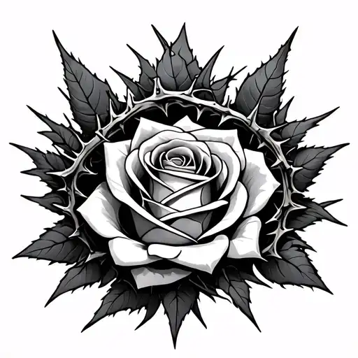 A Rose Crowned With A Crown Of Thorns