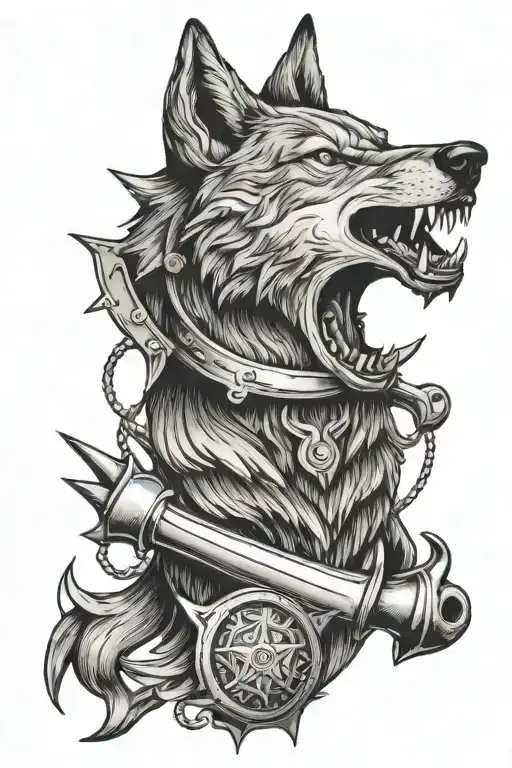Wolf Biting Barber Morning Star Mace