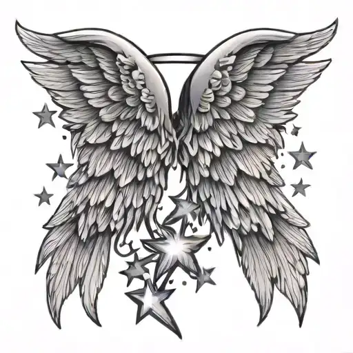 Angel Wings With Stars