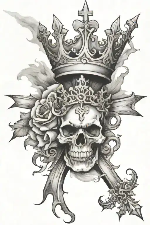 A Cross And Thorn Crown With All Glory To God