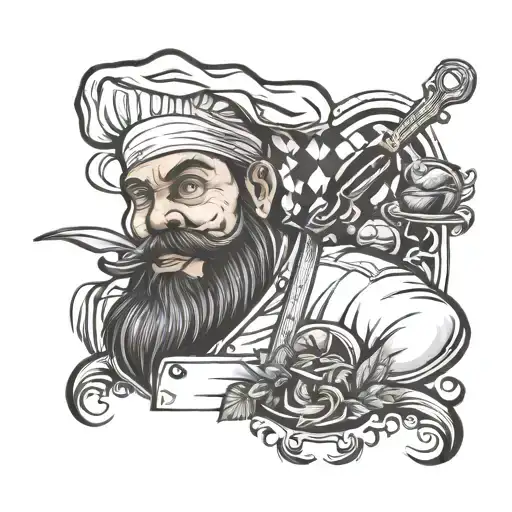 Chef Tattoo Design Featuring