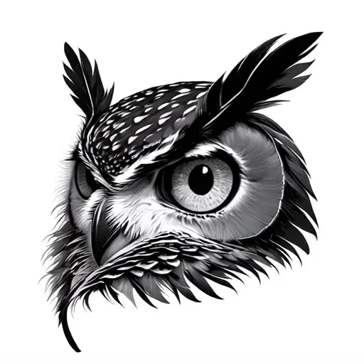 Owl Eyes Inside Feather