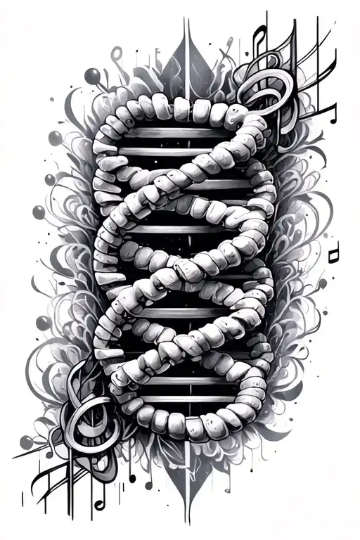Dna Mixed Together With Music And Druums