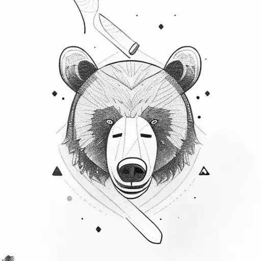 A Bear Holding An Ice Axe And Wearing Jean Shorts