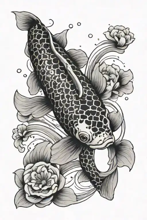 Koi Fish Red And Black Spots