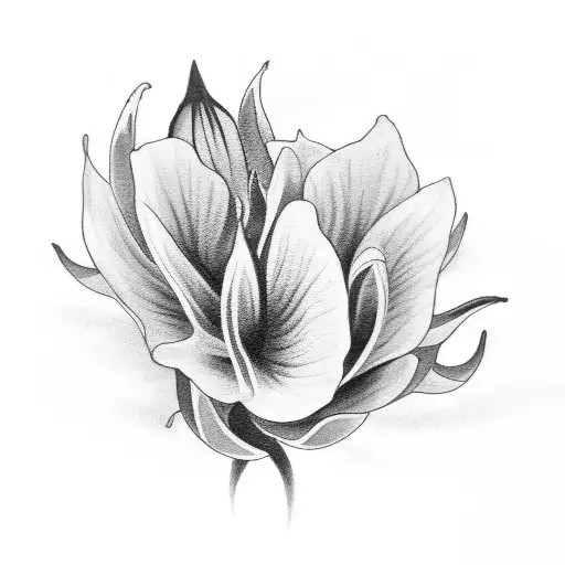 Black And Grey Tattoo Of A Traditional Filipino Flower
