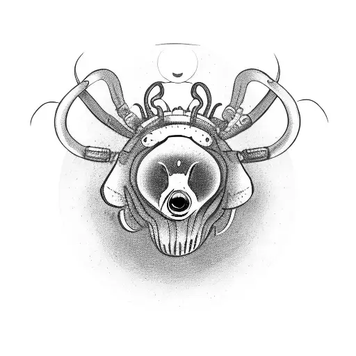Bear With Ram Horns And Spider Eyes On A Squid Body In A Suit