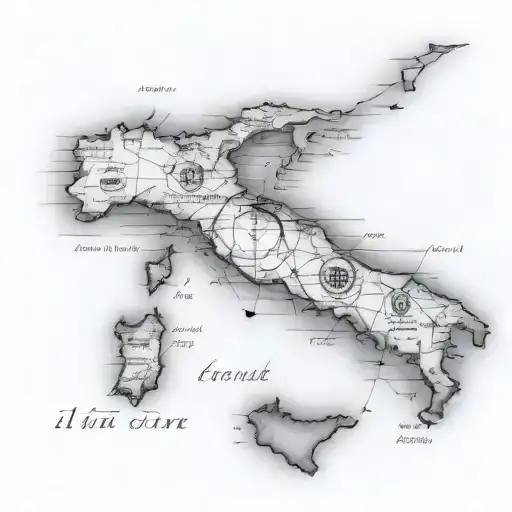 Map Of Italy With Compass
