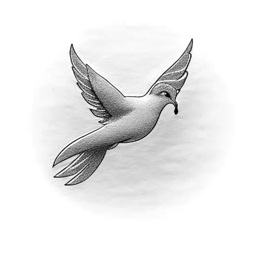 A Dotwork Tattoo Of A Musical Staff With Notes Forming The Shape Of A Dove